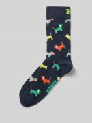 Happy Socks Socken mit Motiv-Stitching Modell 'Puppy Love' in Dunkelbl...