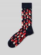 Happy Socks Socken mit Motiv-Stitching Modell 'Mushroom' in Black, Grö...