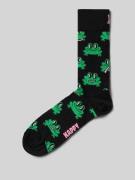 Happy Socks Socken mit Motiv-Stitching Modell 'Frog' in Black, Größe 4...