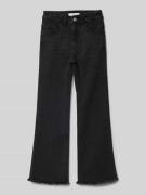 Mango Flared Fit Jeans mit Logo-Patch in Black, Größe 134