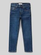 Mango Slim Fit Jeans mit Logo-Patch in Dunkelblau, Größe 116