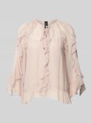 Marc Cain Bluse aus Viskose mit Volants in Kitt, Größe 34