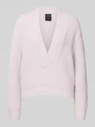 Marc Cain Strickpullover mit V-Ausschnitt in Lavender, Größe 34