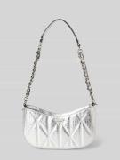 Guess Handtasche mit Label-Detail Modell 'ALDINA' in Silber, Größe 1