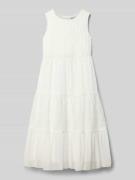 Happy Girls Regular Fit Maxikleid mit Spitzenbesatz in Ecru, Größe 128