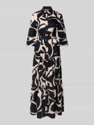 Christian Berg Cocktail Maxikleid aus Baumwoll-Mix mit Umlegekragen in...