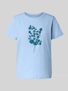 Tom Tailor Regular Fit T-Shirt aus reiner Baumwolle in Hellblau, Größe...