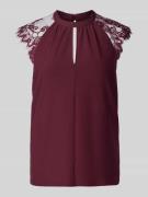 Vero Moda Regular Fit Blusentop mit Spitzen-Anteil Modell 'MILLA' in B...