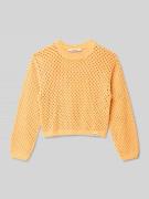 Garcia Strickpullover mit gerippten Abschlüssen in Orange, Größe 164