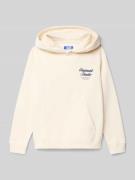 Jack & Jones Hoodie mit Label-Print und Känguru-Tasche in Offwhite, Gr...
