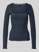 Only Slim Fit Langarmshirt aus reiner Baumwolle Modell 'XENA' in Rauch...