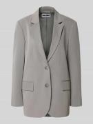 Review Blazer mit Reverskragen in Mittelgrau, Größe L