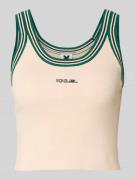 Karo Kauer Cropped Tanktop mit Label-Stitching in Weiss, Größe L