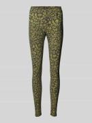 Marc Cain Sportleggings mit Ziernähten in Khaki, Größe 34