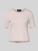 Marc Cain Strickshirt aus Viskose-Mix mit Rundhalsausschnitt in Kitt, ...