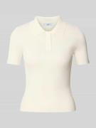 Mango Strickshirt mit Polokragen Modell 'POLETE' in Beige, Größe L