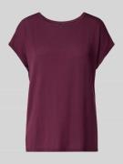 Vero Moda Regular Fit T-Shirt aus Lyocell-Mix Modell 'AVA' in Bordeaux...
