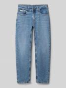Calvin Klein Jeans Straight Fit Jeans mit Label-Detail in Blau, Größe ...