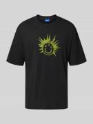 Hugo Blue Regular Fit T-Shirt aus reiner Baumwolle in Black, Größe L