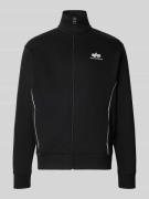 Alpha Industries Sweatjacke mit Logo und Stehkragen in Black, Größe L