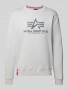 Alpha Industries Sweatshirt mit Label-Print in Hellgrau, Größe L
