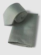 Monti Krawatte und Einstecktuch im Set aus Seide in Gruen, Größe 1