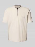 ARMANI EXCHANGE Poloshirt mit kurzem Reißverschluss in Offwhite, Größe...