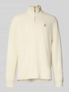 Polo Ralph Lauren Strickpullover mit Stehkragen in Ecru, Größe L