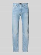 BOSS Orange Tapered Fit Jeans aus Baumwoll-Mix Modell 'ONYX' in Hellbl...