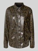 Marc Cain Jacke in Leder-Optik mit Umlegekragen und Eingrifftaschen in...