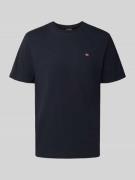Napapijri T-Shirt mit Label-Stitching und Rundhalsausschnitt in Black,...