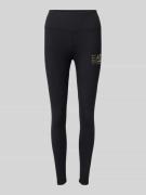 EA7 Emporio Armani High Waist Leggings mit Label-Detail in Black, Größ...