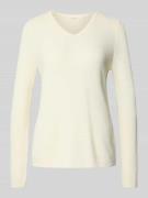 Christian Berg Woman Strickpullover mit V-Ausschnitt in Offwhite, Größ...