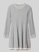 Mayoral Kleid mit Zopfmuster in Mittelgrau Melange, Größe 116