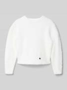 Mayoral Strickpullover mit Label-Applikation in Ecru, Größe 104