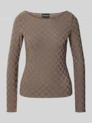 Emporio Armani Longsleeve mit U-Boot-Ausschnitt in Taupe, Größe S