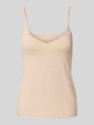 Sloggi Top mit abgerundetem V-Ausschnitt in Beige, Größe L
