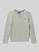 Polo Ralph Lauren Kids Strickpullover mit gerippten Abschlüssen in Mit...