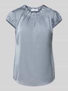 comma Blusenshirt mit Rundhalsausschnitt und gelegten Falten in Rauchb...