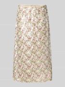 Milano Italy Midirock mit Pailletten in Schilf, Größe 34