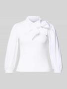 Rich & Royal Schluppenbluse mit 3/4-Arm in Weiss, Größe XL