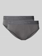 SLG Slip mit Label-Bund Modell 'Base Brief' im 2er-Pack in Hellgrau, G...