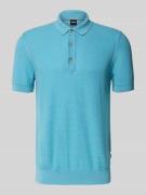 BOSS Regular Fit Strickpoloshirt aus Lyocell-Baumwoll-Mix Modell 'LANN...
