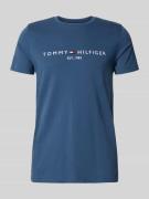Tommy Hilfiger Slim Fit T-Shirt aus reiner Baumwolle in Jeansblau, Grö...