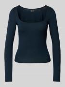Gina Tricot Longsleeve mit Rundhalsausschnitt in Marine, Größe L