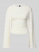 Gina Tricot Longsleeve mit Rundhalsausschnitt in Ecru, Größe L