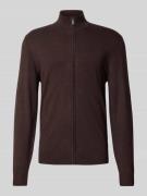 MCNEAL Slim Fit Strickjacke aus Viskose-Mix mit Reißverschluss in Scho...