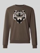 Antony Morato Regular Fit Sweatshirt mit Animal-Print in Oliv, Größe M