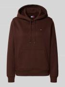 Tommy Jeans Regular Fit Hoodie aus Baumwoll-Mix in Schoko, Größe L