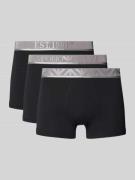 Emporio Armani Trunks mit Label-Bund im 3er-Pack in Black, Größe S